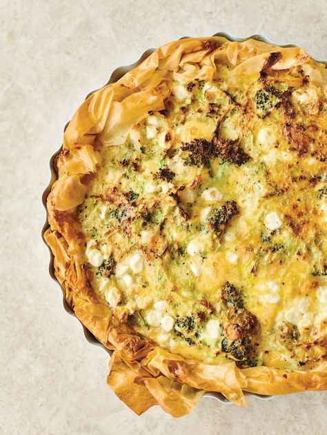 Easiest broccoli quiche | Recipes | Jamie Oliver Broccoli Quiche Recipes, Quiche Tarts, Broccoli Quiche, Savoury Tarts, Easy Quiche, Red Pesto, Freezer Friendly Meals, Savoury Pies, Filo Pastry