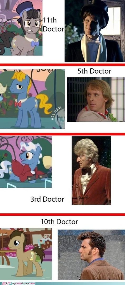 Doctors in mlp Book Crossovers, Doctor Whooves, Fraggle Rock, Cutie Mark, 10th Doctor, 11th Doctor, Tenth Doctor, Wibbly Wobbly Timey Wimey Stuff, Timey Wimey Stuff