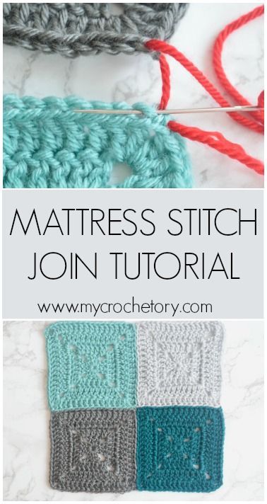 How to join crochet motifs and squares with an invisible seam. Mattress Stitch corner to corner tutorial for beginner on the blog www.mycrochetory.com #tutorial #crochet #MyCrochetory #blog #invisibleseam #mattressjoin Seamless Granny Square Join, Crochet Joining Techniques, Crocheting Squares, Traveling Afghan, Crocheted Borders, Joining Crochet Squares, Joining Granny Squares, Mattress Stitch, Crochet Stitches For Blankets