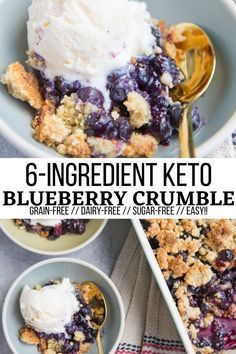 Keto Blueberry Crumble, Modified Keto, Dairy Free Keto Recipes, Keto Blueberry, Fruit Cobbler, Blueberry Desserts, Blueberry Crumble, Keto Vegan, Keto Cake