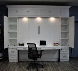 King Murphy Bed, Custom Murphy Bed, Murphy Bed With Desk, Murphy Bed Office, Murphy Desk, Guest Bedroom Home Office, Build A Murphy Bed, Guest Bedroom/office, Murphy Bed Ikea