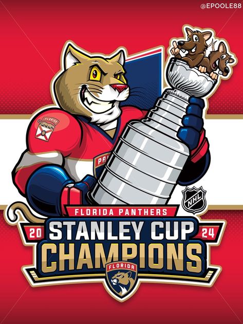 One year removed from their Cup Final loss to Las Vegas, the Final Hunt for Redemption is complete for the Florida Panthers - they're the brand new NHL Stanley Cup Champions in their 30th season by recovering their 3 game series lead to take Game 7, 2-1 on a game clinching goal by Sam Reinhart to win the series, 4-3. The only consolation prize for the Edmonton Oilers was Connor McDavid, who was named the Conn Smythe Finals MVP with 42 points. Golden Knights Logo, Florida Panthers Hockey, Texas Baseball, Connor Mcdavid, Nhl Logos, Florida Design, Blackhawks Hockey, Stanley Cup Champions, Edmonton Oilers