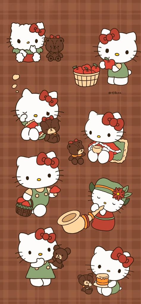 Hello Kitty Fall Wallpaper Desktop, Fall Lofi Wallpaper, Cartoon Fall Wallpaper, Hello Kitty Thanksgiving, Fall Hello Kitty Wallpaper, Hello Kitty Halloween Wallpaper, Holographic Wallpapers, Images Hello Kitty, Iphone Wallpaper Preppy