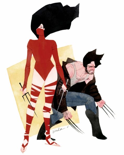 Kevin Wada: Elektra & Wolverine Comic Art Kevin Wada, Wolverine Comic Art, Marvel Elektra, Daredevil Elektra, Wolverine Comic, Comic Book Characters, Jean Grey, Marvel Heroes, Comic Covers