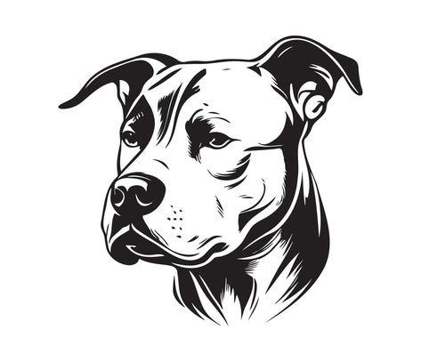 Face Black And White, Pitbull Boxer, Animal Drawings Sketches, Underwater Animals, American Pitbull, American Pit Bull Terrier, American Pit, Dog Silhouette, Pit Bull Terrier