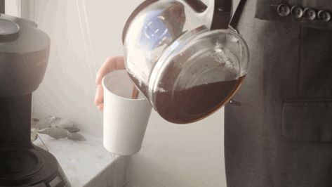 [This is a moving graphic (GIF)] Start your morning at the office right, with coffee. Coffee Gifs, Moving Gif, Pouring Coffee, Vintage Coffee Shops, Coffee Gif, Random Gif, Morning Gif, Pretty Landscapes, Coffee Company