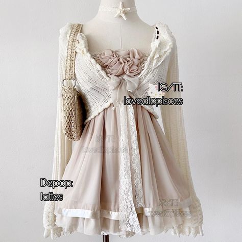 Rose and faux pearl pleated ruffle lace babydoll... - Depop Babydoll Cami Top, Babydoll Cami, Lace Babydoll, Goth Grunge, Beautiful Clothes, Girly Stuff, Babydoll Top, Khaki Color, Winter Clothes