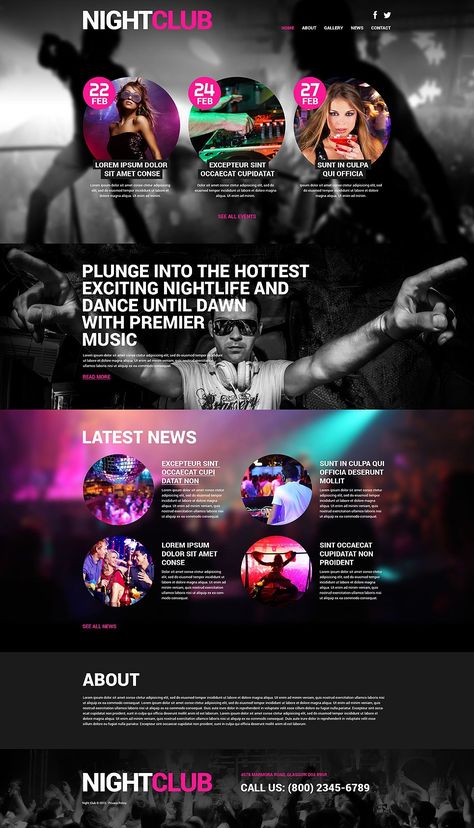 Nightclub WordPress Themes - Night Club Euphoria (website theme) Item Picture Games Template, Template Wordpress, Event Website, Wordpress Design, Wordpress Website Design, Club Night, Wp Themes, Responsive Website, Form Design