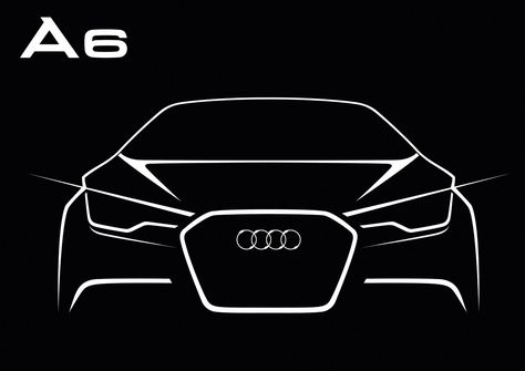 Audi A6 Design Sketch Audi Drawing Sketch, Audi Silhouette, Audi Car Drawing, Audi Logo Design, Audi Sketch, Audi Art, Audi Design, Transport Logo, Auto Painting