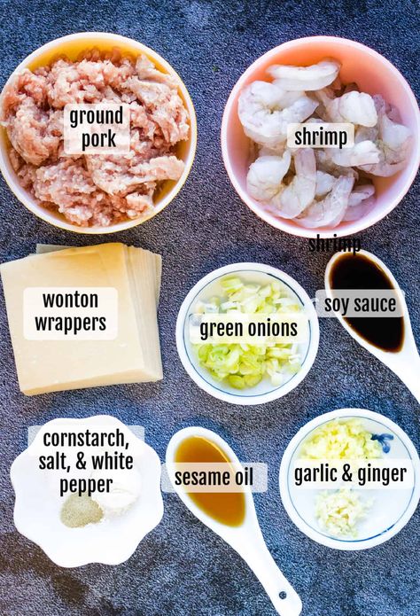 Pork and Shrimp Wonton Soup Shrimp Stock Recipe Dishes, Pork And Shrimp Wonton Soup, Pork Won Ton Recipes, Shrimp Wonton Soup Recipe, Shrimp Dumpling Soup, Shrimp Soup Dumplings, Won Ton Soup Broth Recipes, Wor Wonton Soup Recipe Authentic, Pork And Shrimp Wontons