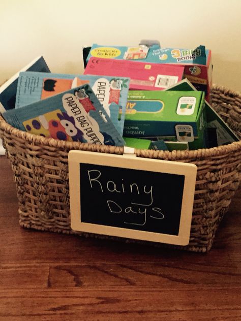 Rainy Day Gift Basket, Rainy Day Ideas, Boo Bash, Gift Basket, Rainy Day, Bingo, Gift Baskets, Mother's Day Gifts, Paper Bag