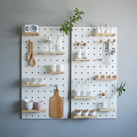 Factory Price Mdf Metal Pegboard Hook Storage Display Panel Decorative Wood Board - Buy Pegboard Storage,Metal Pegboard Hook,Pegboard Panel Product on Alibaba.com Pipe Bookshelf, Wooden Pegboard, Pegboard Ideas, Pegboard Display, Pegboard Storage, Deep Space Sparkle, Metal Pegboard, Pegboard Organization, Wall Mounted Table