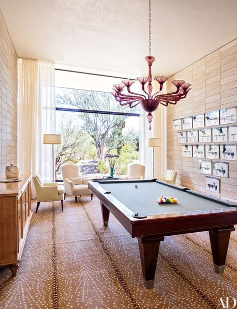 Give your bare walls an artful refresh—no grand renovation needed. | archdigest.com Antelope Rug, House Finishes, Stark Carpet, Pool Table Room, Billiard Pool Table, Pool Room, Billiard Rooms, Pool Rooms, Game Rooms