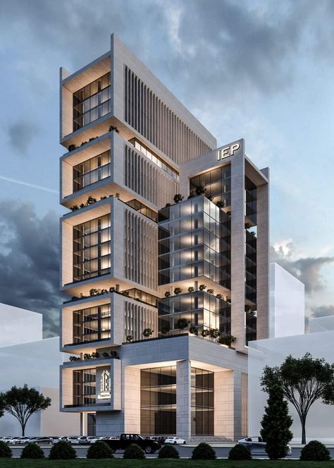 Small Modern Office Building Exterior, Modular Building Architecture, Modern Apartment Exterior Buildings, Architectural Details, Modern Apartment Building Exterior, Luxury Apartments Exterior, Skyscraper Facade Design, Highrise Buildings Architecture Concept, Unique Apartment Building Architecture