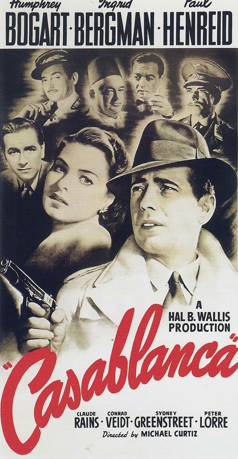 Rick Blaine, Casablanca Movie, Casablanca 1942, Posters Decor, Classic Films Posters, Old Movie, Classic Movie Posters, Ingrid Bergman, Humphrey Bogart