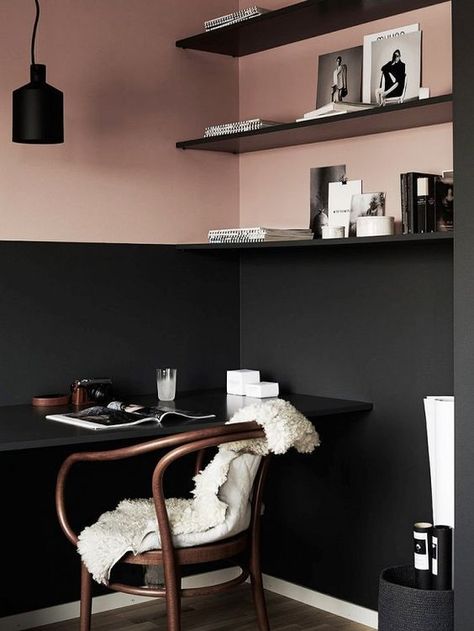 Half Painted Walls, Interior Kantor, Decor Studio, Workspace Inspiration, Design Del Prodotto, Pink Room, Scandinavian Home, Luxury Decor, Scandinavian Interior