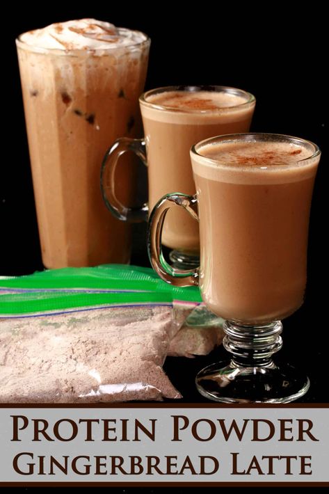 High Gingerbread Latte Mix Recipe Gingerbread Protein Shake, Protein Gingerbread, Rv Camping Recipes, Gingerbread Protein, Iced Gingerbread, Gingerbread Latte, High Protein Low Calorie, Liquid Diet, Protein Shake Recipes