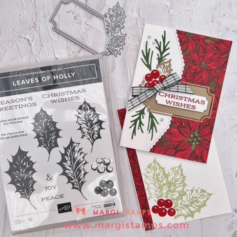 Stampin' UP! Boughs Of Holly Dsp, Leaves Of Holly, Boughs Of Holly, Holly Leaves, Holly Berries, Fancy Folds, Holly Leaf, Christmas Holly, Stamping Up