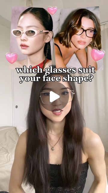 Julianna Lee | Which face shape are you? 🧡 the glasses I’m wearing are linked in my bio!
•
•
•
•
•
•
•
Glasses, face shape, face type, glasses aesthetic,... | Instagram Shape Of Glasses For Your Face, Cat Eye Glasses Round Face, Best Glasses For Square Face Shape, What Sunglasses Fit My Face, Inverted Triangle Glasses, Type Of Glasses For Face Shape, Glasses On Asian Women, Glasses Inspo Women Round Face, Glasses Shape For Round Face