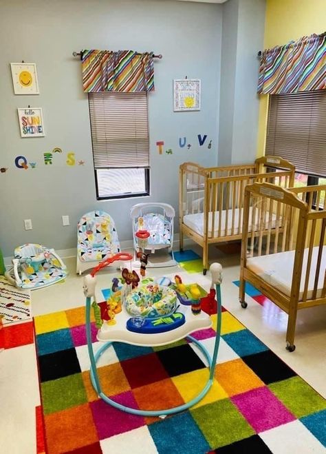 Infant Classroom Ideas Daycares Nurseries, Daycare Beds, Daycare Nursery Room Ideas, Infant Room Daycare Layout, Day Care Room Ideas, Daycare Rooms Setup, Daycare Layout, Infant Room Ideas, Infant Room Daycare