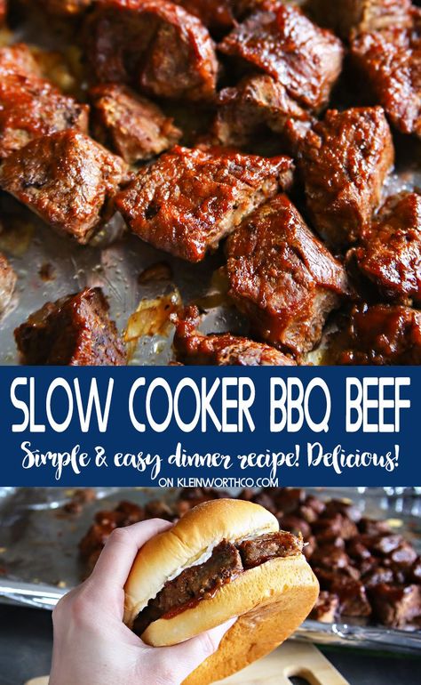 Slow Cooker Bbq Beef, Slow Cooker Bbq, Bbq Beef, Easy Dinner Recipe, Beef Sandwich, Dinner Recipe, Bbq Sauce, Love A, Easy Dinner