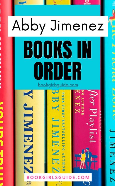 We often see questions about which Abby Jimenez book someone should read first or which of her books belong in a series. We’re here to answer those questions and give you a synopsis of each of her books in order of publication!  Best Abby Jimenez Books, Abby Jimenez New Book for 2024, Best Romance Novels to Read Abby Jimenez Books In Order, Abby Jimenez Books, Books To Read 2024, Yours Truly Abby Jimenez, Book Series To Read, Romance Novels To Read, Abby Jimenez, Best Fiction Books, Best Romance Novels