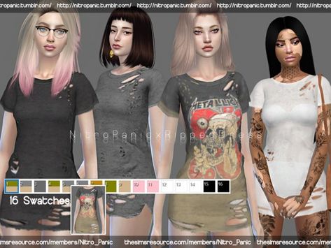 Nitro_Panic's NP x Ripped Dress Ripped Dress, Liz Dress, Ripped Shirts, Sims 4 Dresses, The Sims 4 Download, Sims 4 Downloads, Sims Four, Sims4 Clothes, Fashion Design Dress