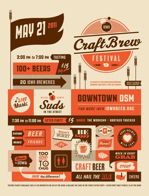 Iowa Craft Brew Festival poster by BaseMint Beer Exhibition, Soap Package Design, Festival Poster Ideas, Expo Poster, Card Branding Design, Beer Festival Poster, Farm Festival, Beer Promotion, Brew Fest