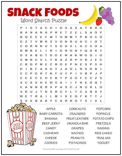 There’s all kinds of yumminess packed into one printable page, with this Snack Foods Word Search Puzzle. From pistachios and raisins, to popcorn and grapes, kids will have no trouble finding their favorites! Food Word Search, Word Puzzles Printable, Word Puzzles For Kids, Free Word Search Puzzles, Word Search For Kids, Kids Word Search, Free Printable Word Searches, Word Search Puzzles Printables, Free Word Search