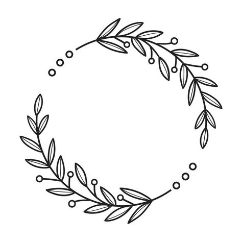 Circle Leaf Design, Circle Designs For Project, Circle Of Flowers Drawing, Circle Project Design, Circle Border Design Frames, Circle Border Designs For Projects, Circle Design For Project, Border Design Circle, Flower Circle Drawing