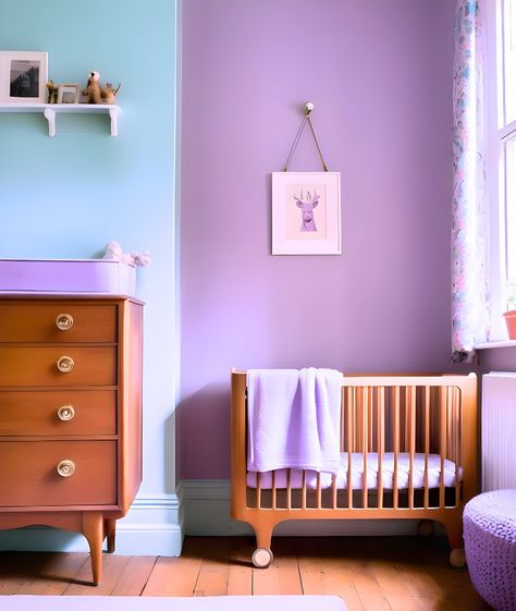 Lilac. 💜 A colour that’s bold, vibrant, mood-boosting, timeless and also, quite conveniently, genderless. Which makes it the perfect choice for nurseries, children’s bedrooms and playrooms. Oh, the joy. 💜 Now, you know us – for us colour has no gender, no limits and no right or wrong way to use it in your home. Just find the one that speaks to you. Nothing else really matters. For the funky colour combo lovers out there – this one is up for grabs. Joyful Lilac and Fresh Aqua paired toge... Lilac Nursery, No Gender, Right Or Wrong, Colour Combo, Mood Boost, Kid Spaces, Nurseries, Exterior Colors, Wall Colors