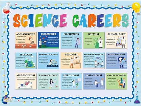 Amazon.com: Fuyoooo 47 Pcs Science Bulletin Board Set Include 15 Science Career Poster 18 Science Theme Cutout 14 Science Border Classroom Wall Decoration for Teacher School Lab Bulletin Board Office Party Decor : Office Products Working Scientifically Display, Science Border, Career Poster, Bulletin Board Office, Classroom Wall Decoration, Science Bulletin Board, Office Party Decor, Science Display, Science Art Projects