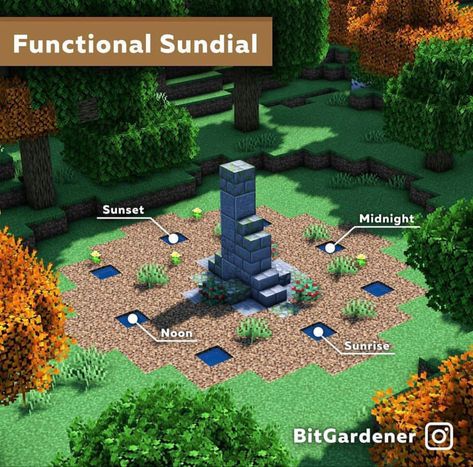 Minecraft World Ideas, Build In Minecraft, Minecraft Addons, Minecraft Kingdom, Mc Builds, Rumah Minecraft Sederhana, Sun Dial, World Ideas, Minecraft Structures