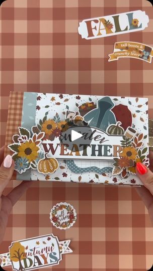 5.7K views · 182 reactions | This “Sweater Weather” album has us SO excited for it to officially be FALL!🍂 | Echo Park Paper Diy Mini Album, Echo Park Paper, Head In The Clouds, Weather Day, Echo Park, In The Clouds, Scrapbook Albums, Seasons Greetings, Mini Books