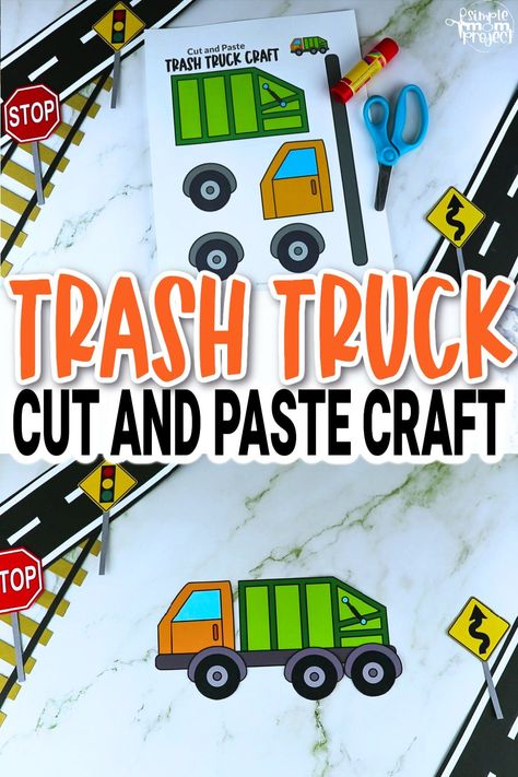 Homeschooling Crafts, Fire Truck Craft, Simple Mom Project, Truck Template, Shapes Lessons, Preschool Activities At Home, Truck Crafts, Transportation Crafts, Homeschool Crafts