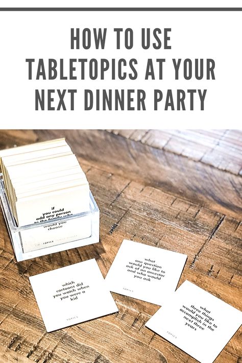 Dinner Party Questions, Couples Dinner Party, Table Topics Questions, Dinner Party Starters, Start Conversation, Table Topics, Dinner Party Games, Family Conversation, Party Starters