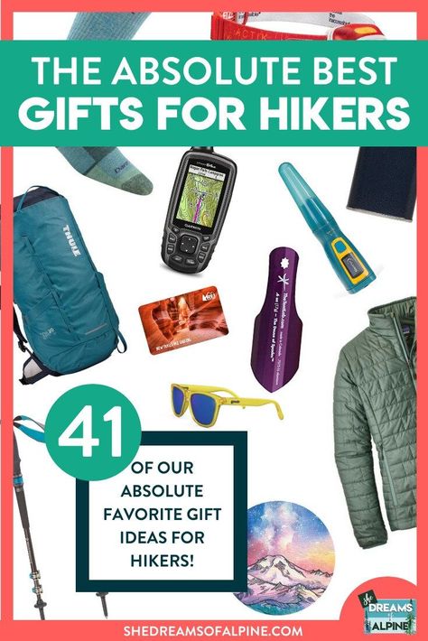 41 Of The Best Gifts for Hikers — She Dreams Of Alpine Gifts For Hikers, Hiking Gifts, Hiking Destinations, Outdoor Essentials, Hiking Tips, Hiking Gear, Travel Lover, Hiking Backpack, Packing Tips