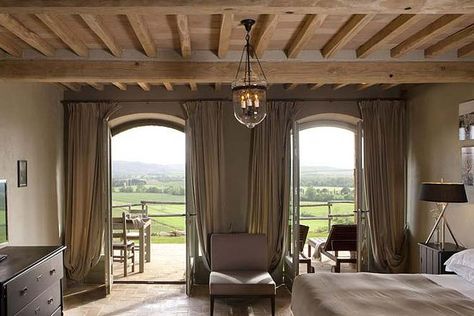 Conti di San Bonifacio Wine Resort, a boutique hotel in Tuscany Italian Villa Bedroom, Hotels In Tuscany, Tuscan Farmhouse, Bedroom Drapes, Small Luxury Hotels, Tuscan Villa, Most Luxurious Hotels, Italian Villa, Small Hotel