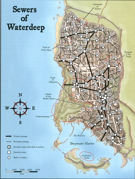 Sewers of Waterdeep Fantasy City Map, Dungeon Master Screen, Dnd World Map, Fantasy World Map, Tabletop Rpg Maps, Area Map, Rpg Map, Dungeons And Dragons Game, Forgotten Realms