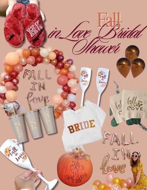 Fall Bridal Shower inspo! Say hello to the "Fall in Love" Bridal Shower theme. Color scheme includes burgundys, nude oranges, and neutral beige. Perfect for a cozy night or morning brunch hour. All pictured gifts and favors available customizeable Fall in Love Bridal Shower Decor, Fall Bridal Shower Champagne Flutes, Fall in Love Wedding Decor, Rustic Autumn Bridal Shower Favors Love Bridal Shower Theme, Bridal Shower Idea, Autumn Bridal Shower, Fall In Love Bridal Shower, Bridal Shower Champagne, Wedding Decor Rustic, Autumn Bridal, Bridal Shower Inspo, Morning Brunch