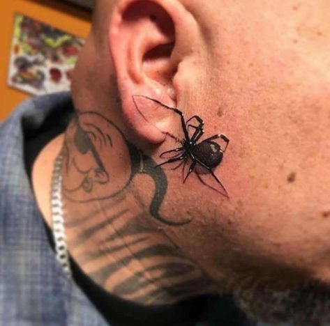 Spider Tattoo For Men, Jesse Garcia, 3d Spider Tattoo, Black Widow Tattoo, Monster Tattoo, Insect Tattoo, Cartoon Character Tattoos, Spider Tattoo, Tattoo Shows