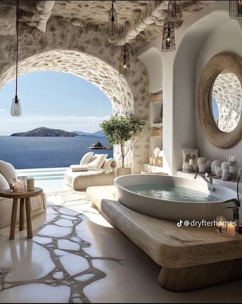 Stunning Bathroom Ideas, Mindful Exercises, Mediterranean Villas, Minimalism Architecture, Cozy Reading Chair, Spanish Mediterranean, House Aesthetic, Chair Ideas, Bathroom Design Ideas