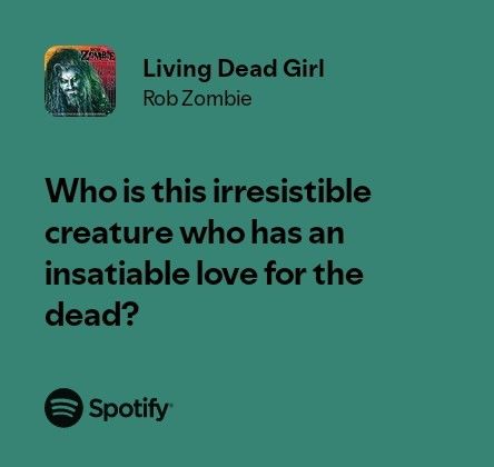 Rob Zombie Lyrics, Zombie Lyrics, Song Lyric Quotes, Rob Zombie, Quotes For Kids, Lyric Quotes, Song Lyrics, Zombie, Songs