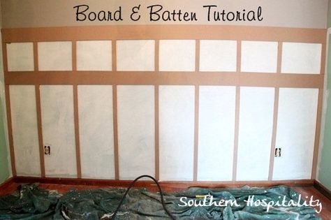 board and batten tutorial Fixer Upper Dining Room, Wainscoting Staircase, Picture Frame Wainscoting, Wainscoting Hallway, Wainscoting Kitchen, Stained Trim, Beadboard Paneling, Dining Room Wainscoting, Wainscoting Styles