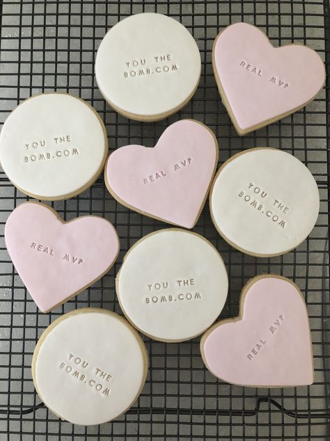 Stamped cookies Pink Fondant Cookies, Stamped Fondant Cookies, Hens Cookies, 21st Cookies, Fondant Cookies Ideas, Stamped Sugar Cookies, Name Cookies, Stamped Cookies, Word Cookies