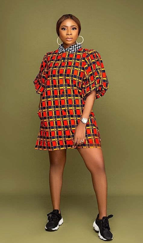 Ankara Shift Dress Styles, Ankara Two Piece, Ankara Shift Dress, Short Gown Styles, Ankara Dress Designs, Shift Dress Styles, Ankara Short, Stylish Naija, Ankara Short Gown Styles