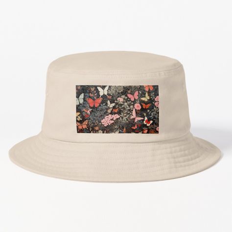 Get my art printed on awesome products. Support me at Redbubble #RBandME: https://www.redbubble.com/i/bucket-hat/Wild-butterflies-by-PricklyPeanut/156320120.51XZU?asc=u Butterfly Bucket Hat, Hats For Sale, Bucket Hat, Butterflies, My Art, Awesome Products, Art Prints, Hats, For Sale