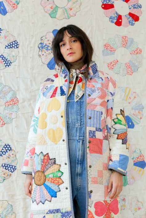 Get a Hippie, Etsy Look This Fall, With Quilt Coats - The New York Times Quilt Coat Pattern, Quilted Coat Pattern, Quilt Coats, Quilted Jacket Pattern, Quilted Coats, Quilted Clothing, Patchwork Fashion, Quilted Patchwork, Quilt Coat