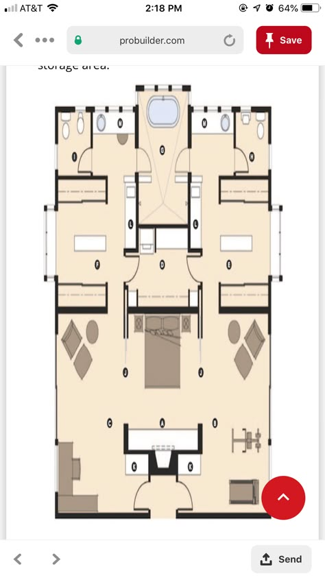 Jack And Jill Bathroom Ideas Layout Floor Plans Master Suite, His And Hers Separate Bathrooms, Master Suite Floor Plan, Suite Floor Plan, His And Hers Bathroom, Luxury Master Suite, Bathroom Floor Plans, Bathroom Layouts, Retirement House