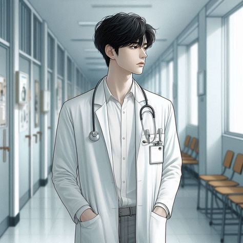 Anime Doctor Drawing, Korean Doctor, Fun Jobs, All God Images, Doctor Drawing, Best Romance Anime, Male Doctor, Bullet Journal Cover Ideas, Gentleman Aesthetic